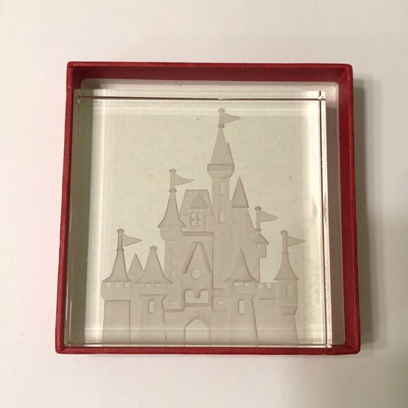 Robert Guenther Etched Disney Castle Paper Weight - Picture 1 of 4